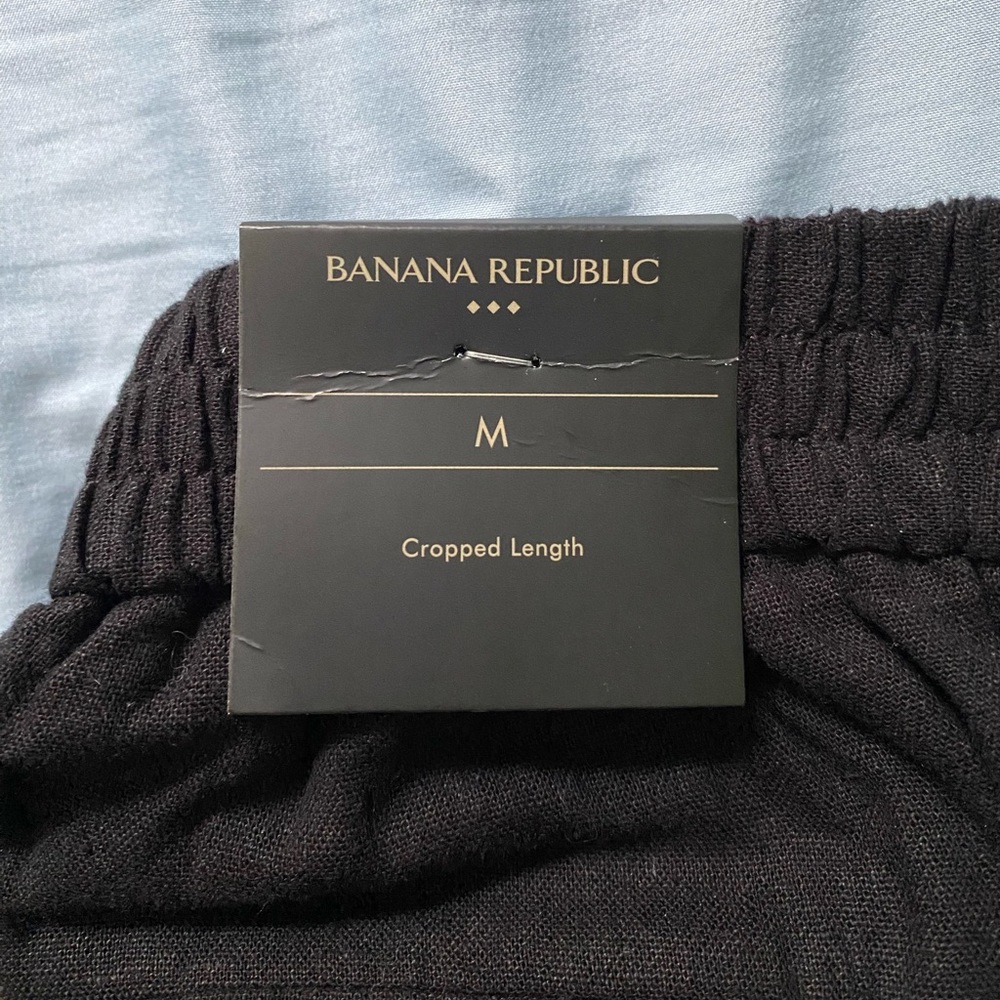 Banana Republic Cropped Wide Leg Linen Pants